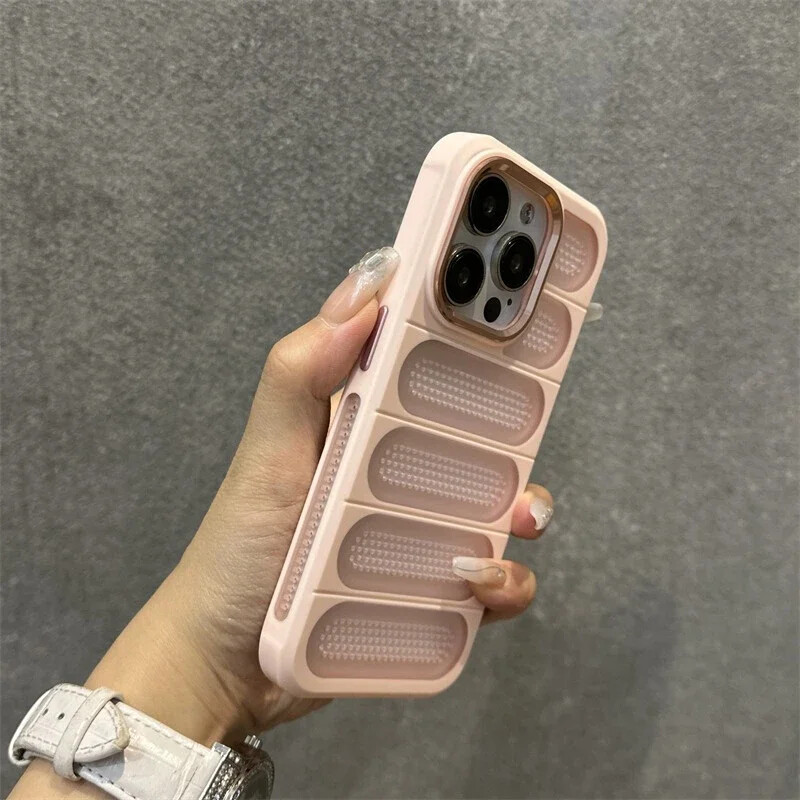 For iPhone 11 12 13 14 15 16 Pro Max Matte Dissipate Heat Shockproof Phone Case