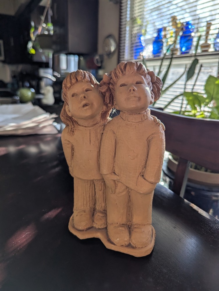 Vintage 1960s Lee Bortin Clay Sculpture Whistlers Whisperer Studio Original 9 Inch Artwork