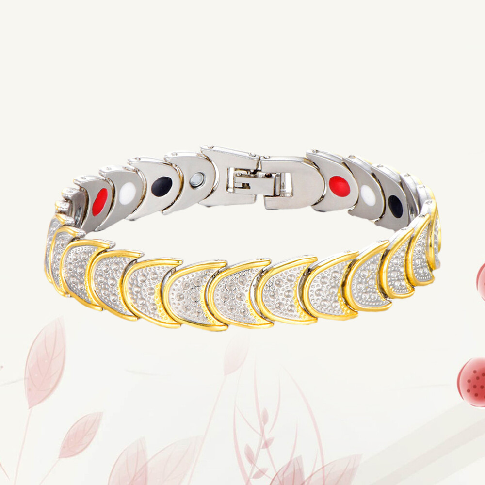 Magnetic Therapy Bracelet Scale Gold-plated Bracelet with Buckle Closure for