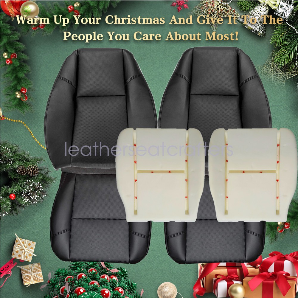 For 2007-2014 Cadillac Escalade Driver Passenger Bottom Top Seat Cover - Black