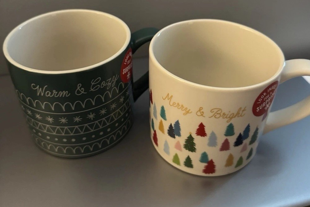 2024 Gingerbread Man & Tree Surprise Mug Set - 16oz Warm & Cozy Pair