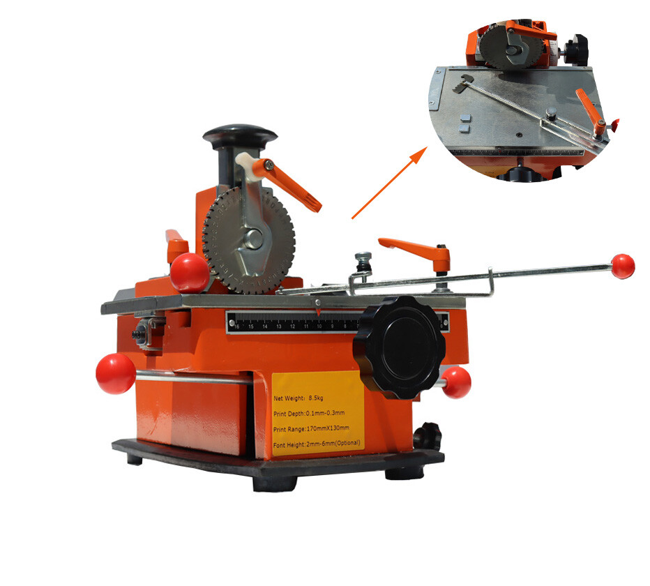 Semi-automatic Metal Nameplate Marking Machine Sheet Embosser with 4mm Wheel-image