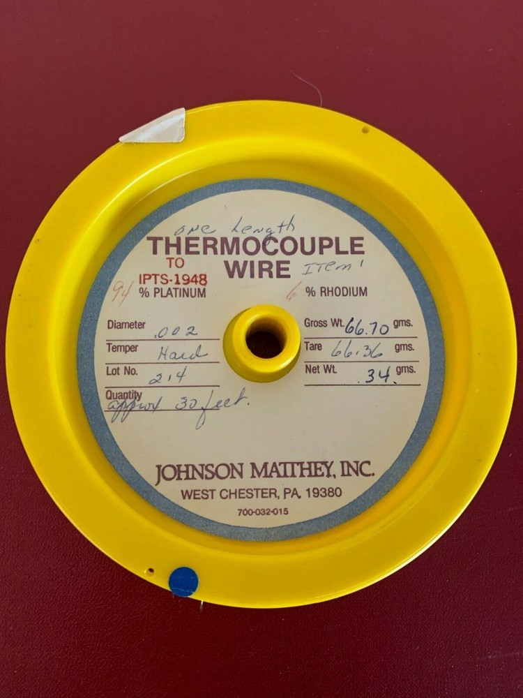 Thermocouple Wire 94% Platinum 6% Rhodium  0.002