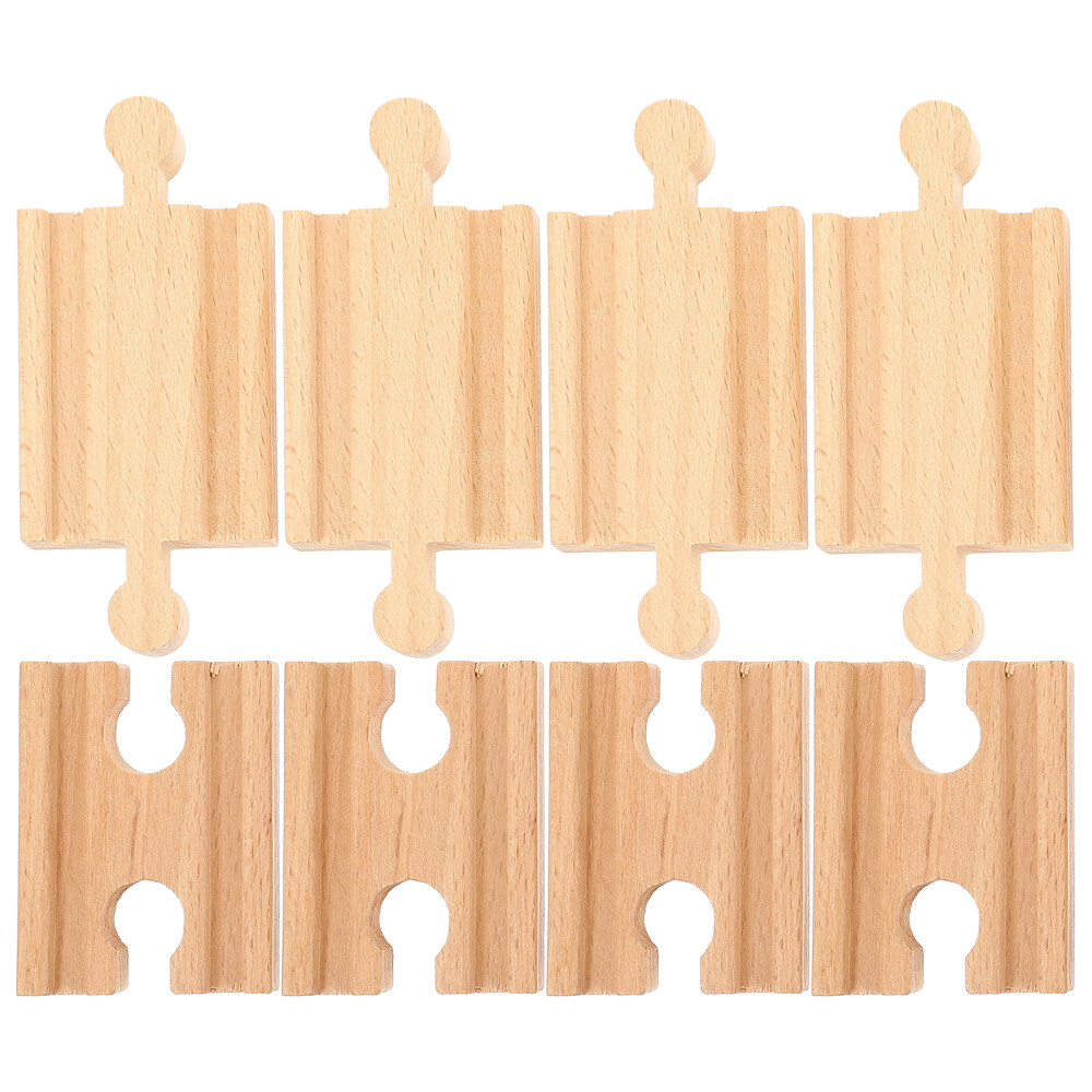 8pcs Wooden Train Track Blocks for Wooden Railway Sets