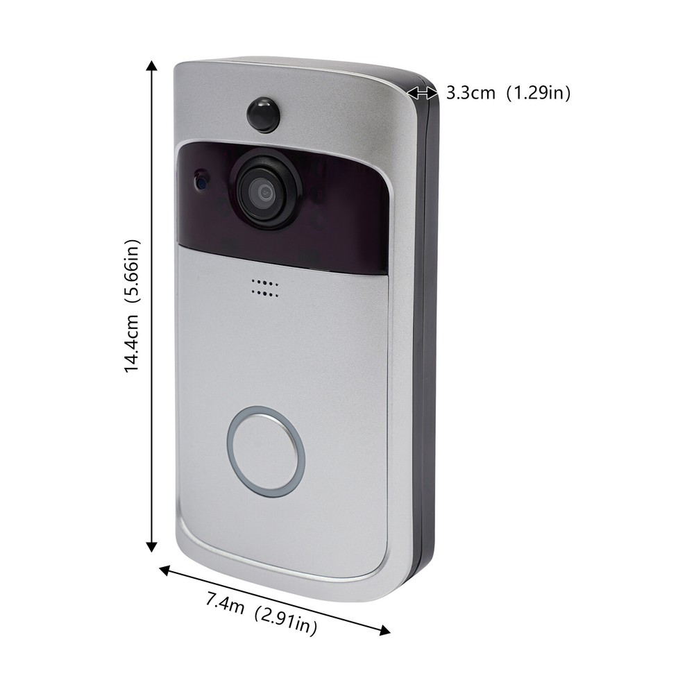 Smart WiFi Video Doorbell V5 Wireless Security Intercom Silver