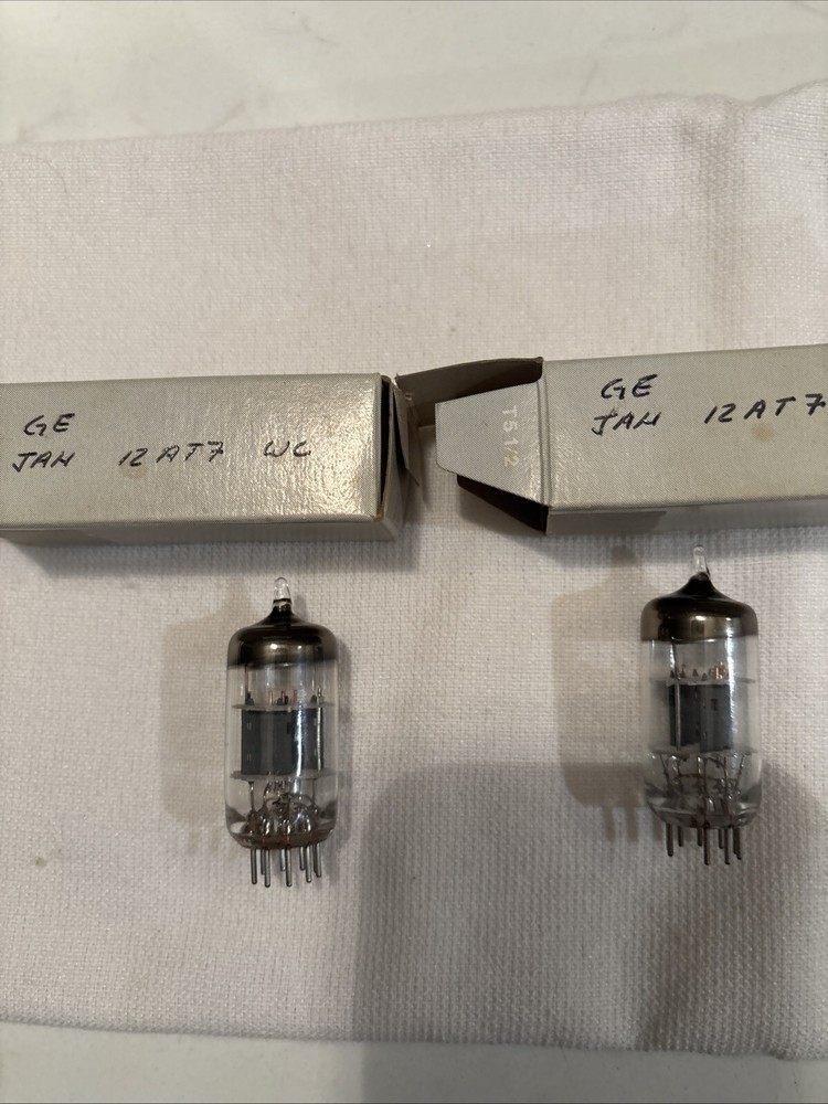 2 GE JAN  12 AT7 WC Vacuum Tubes