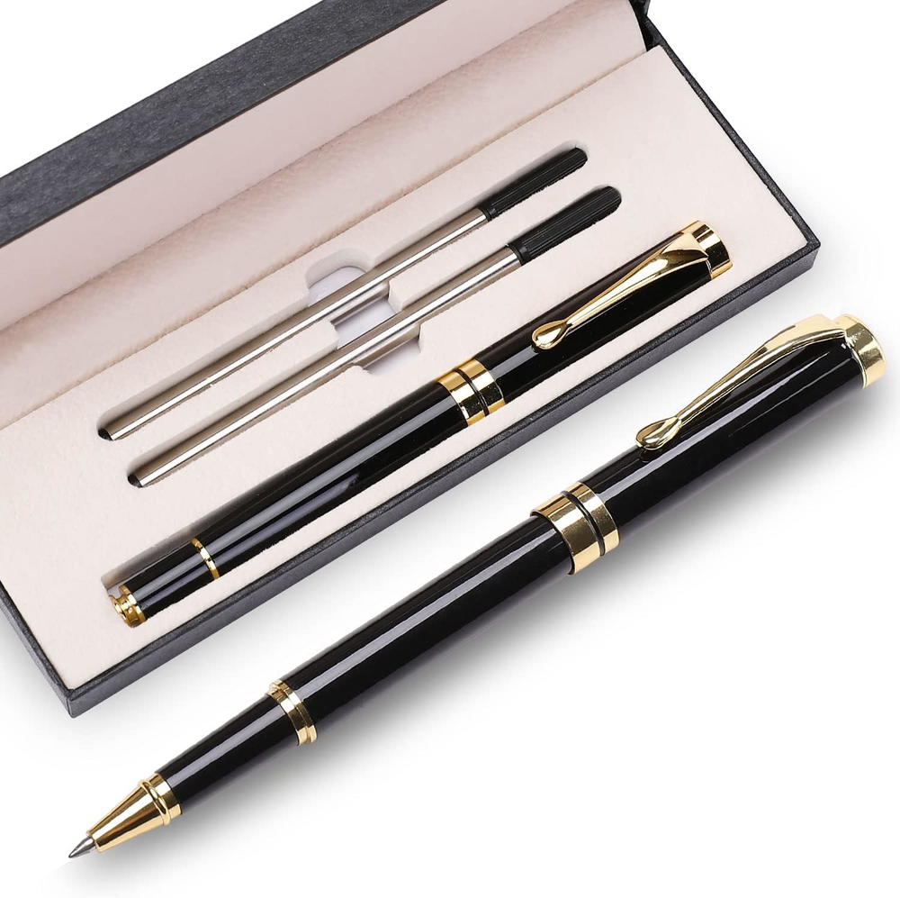 Luxury Ballpoint Pen Gift Set for Men & Women - Black Gold, 0.5mm