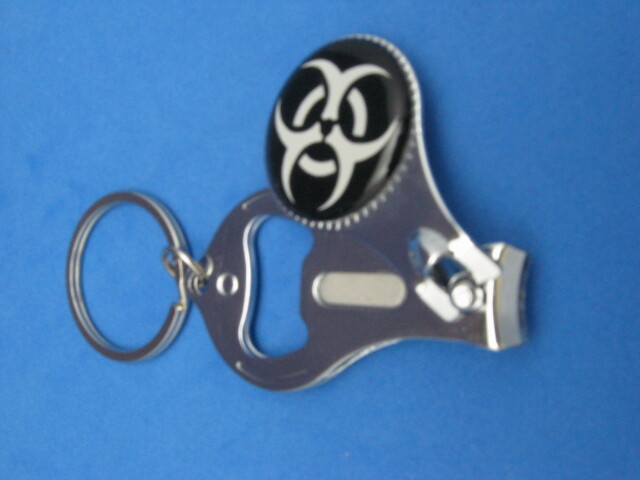 Biohazard Key Ring Nail Clipper with Bottle Opener Model #221