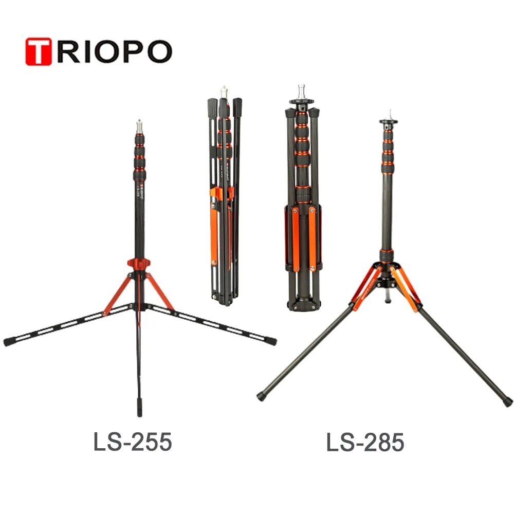 TRIOPO LS-255 LS-285 Carbon Fiber Camera Tripod Monopod Foldable Stand