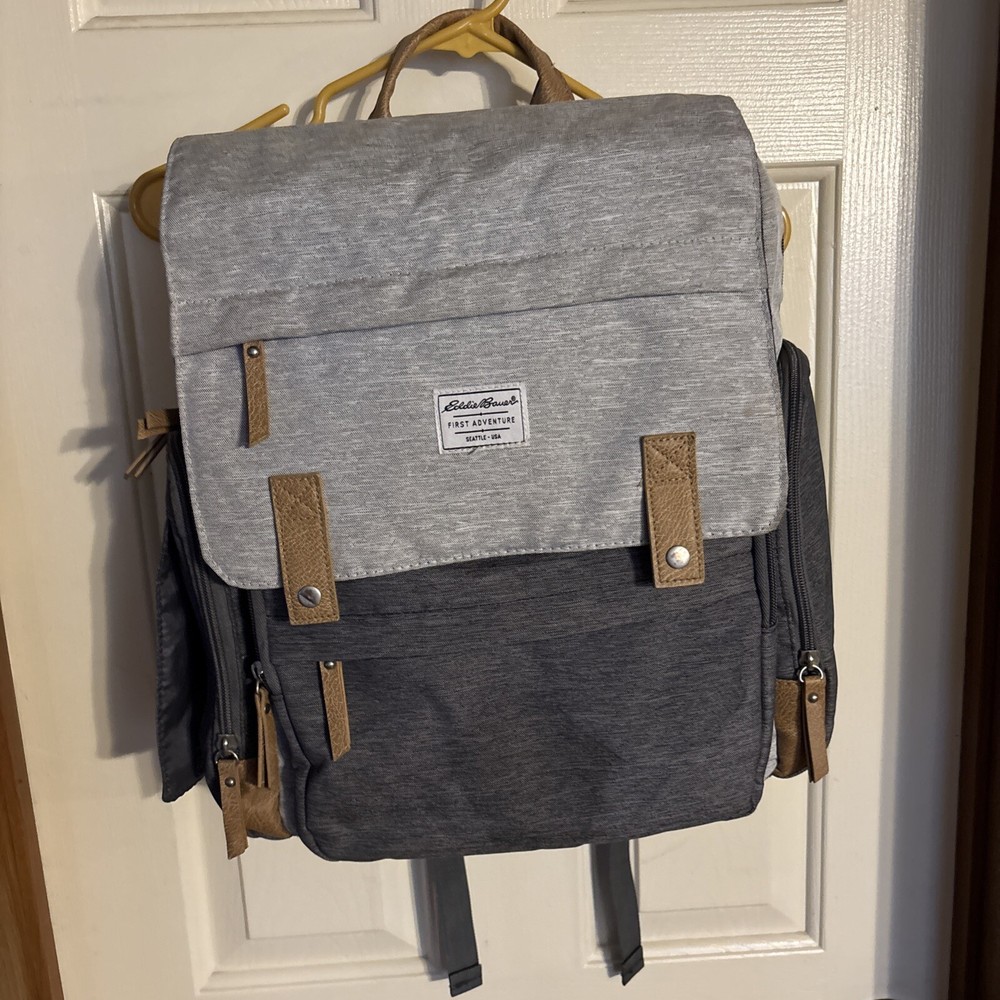 Eddie Bauer Diaper Bag Backpack-First Adventure (Gray)-Insulated pocket