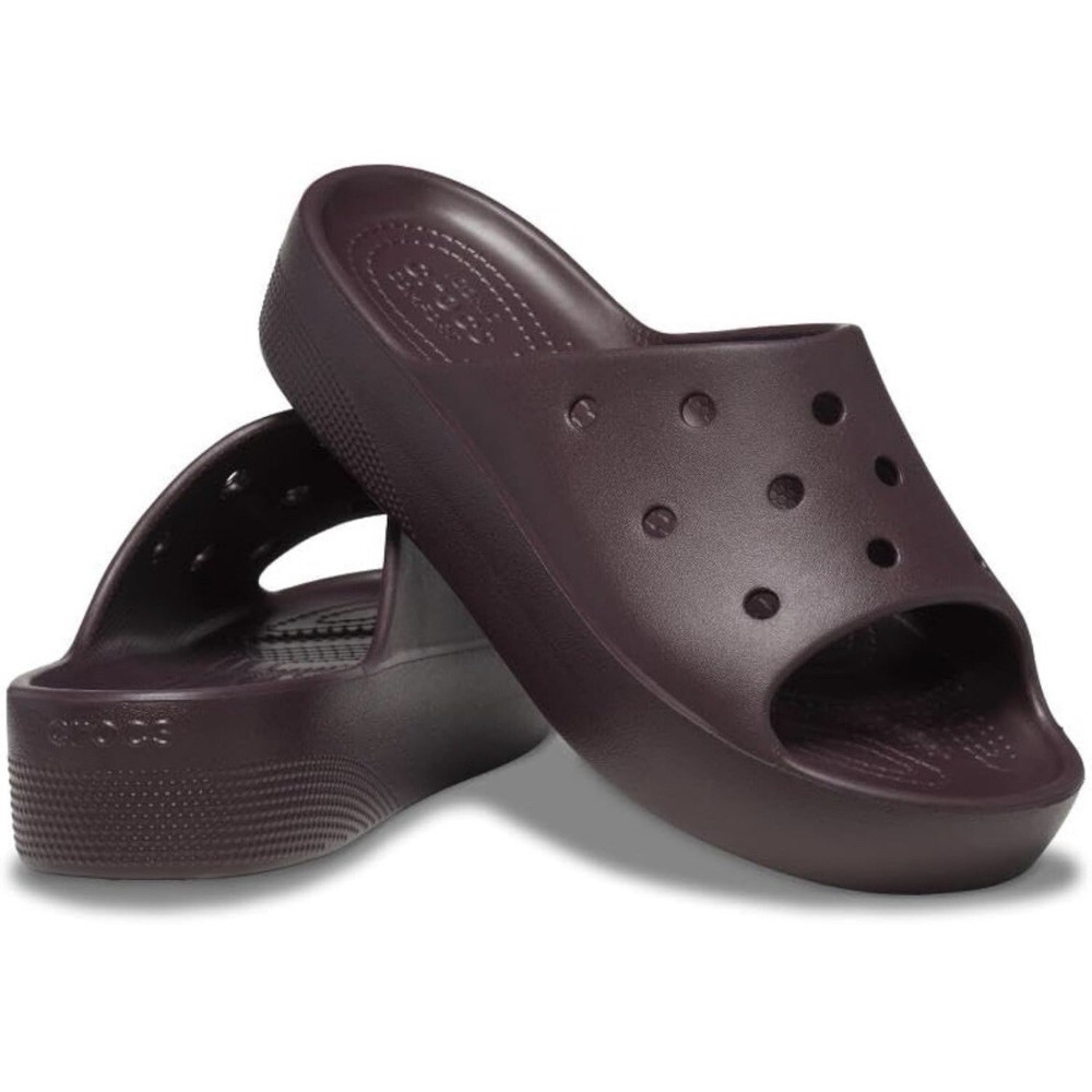 Crocs Dark Cherry Sandals Classic Platform Slides Beach 208180-6WD Women Size 10