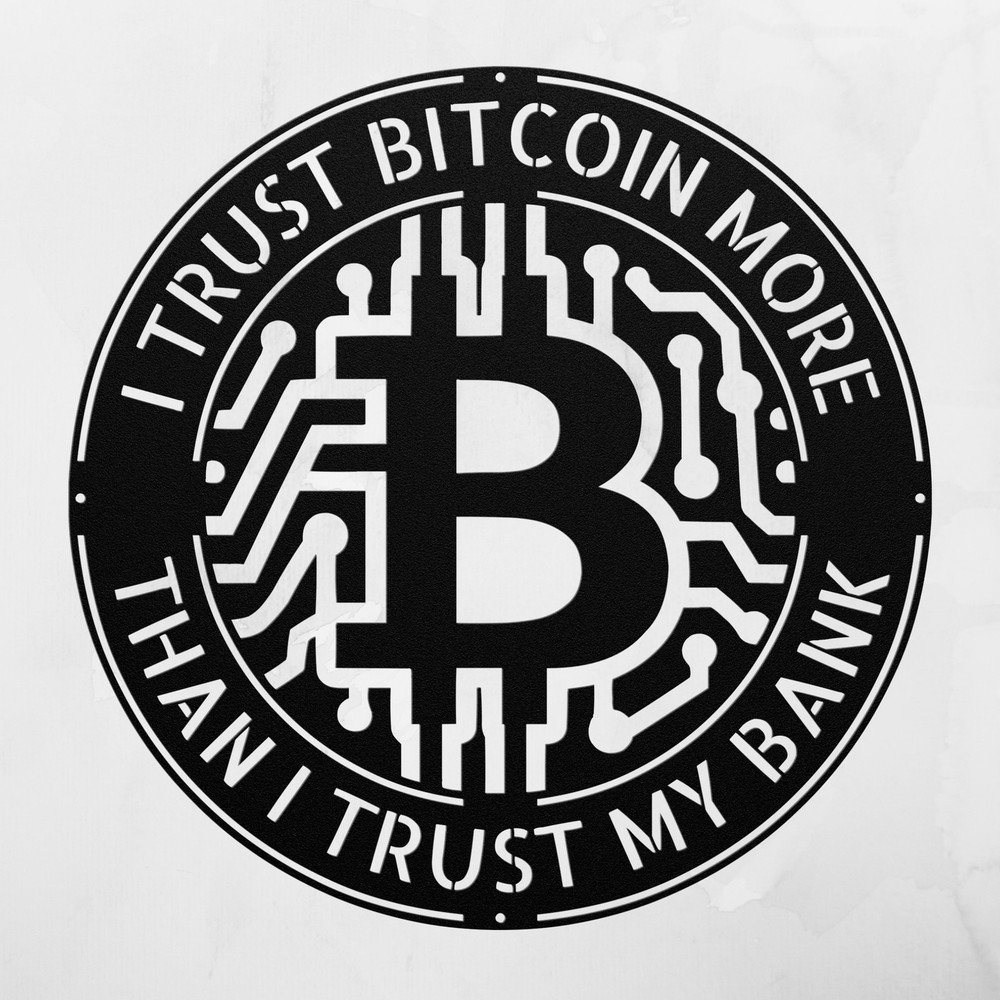 Custom Bitcoin Symbol Metal Sign Home or Office Decor Crypto Lovers Gift Ideas