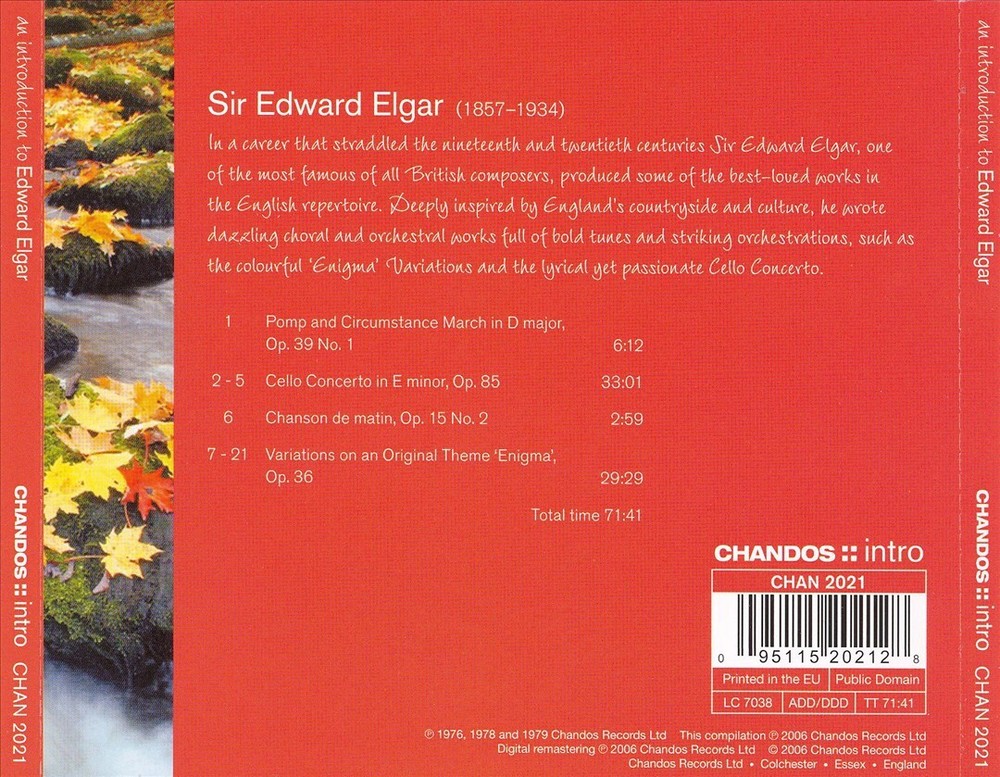 VARIOUS ARTISTS INTRODUCTION TO EDWARD ELGAR NEW CD