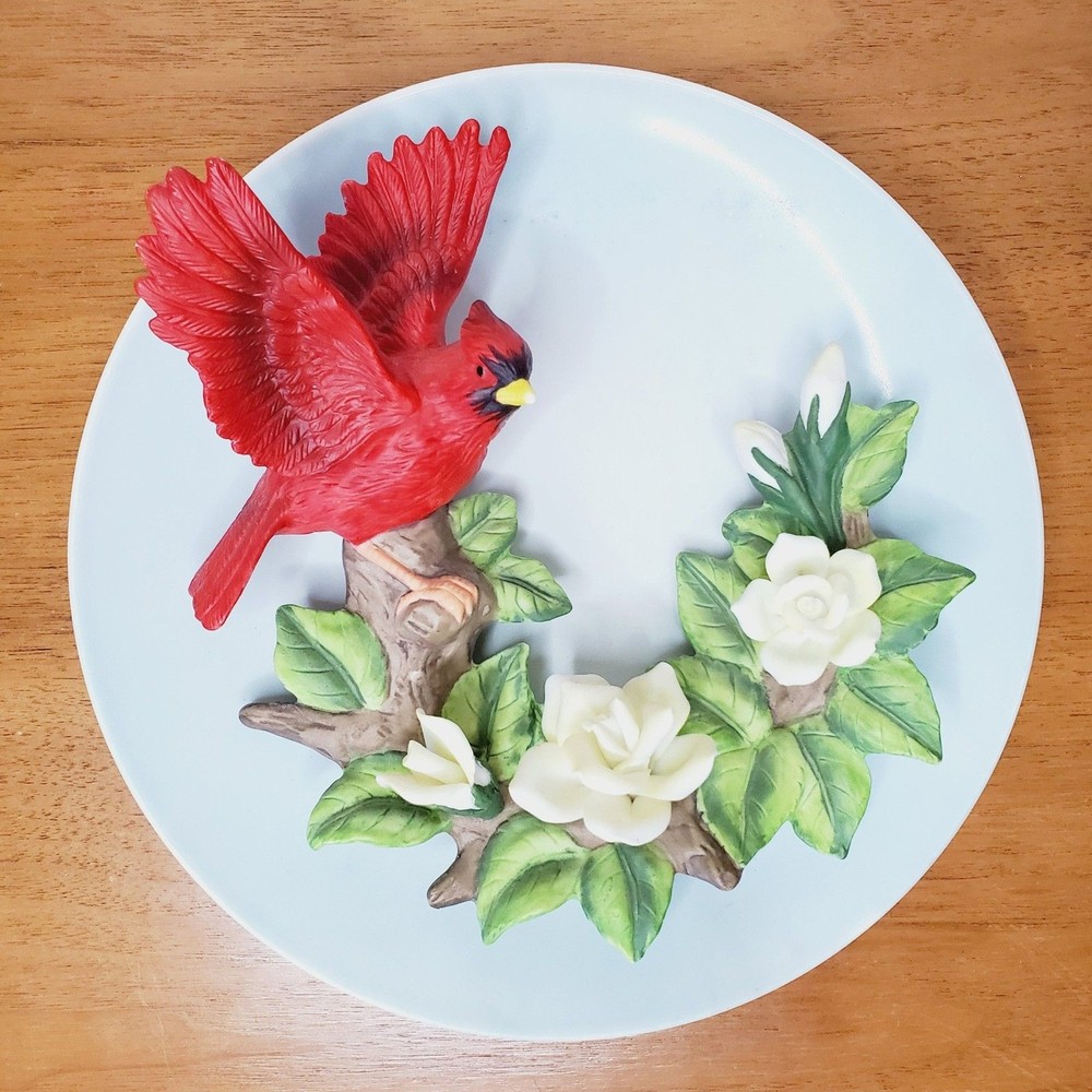 VTG Seymour Mann Cardinal Plate Connoisseur Collection Porcelain Bird Decor