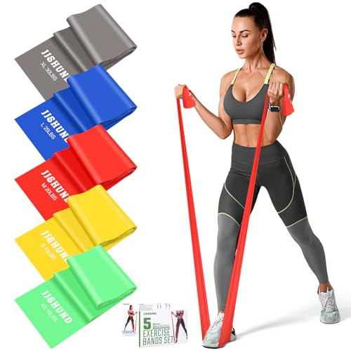 5-Piece Resistance Bands Set 1.5m Elastic Exercise Stretch Color Variety