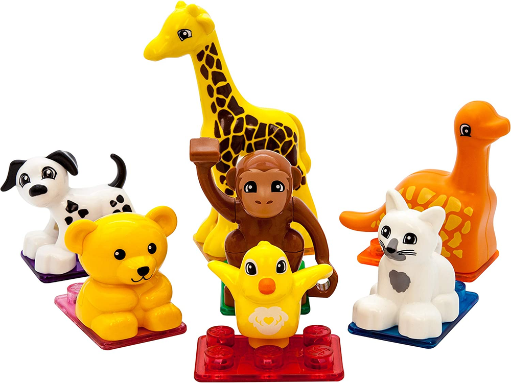 7Pc Magnetic Animal Action Figure Set for Magnet Building Block Ed