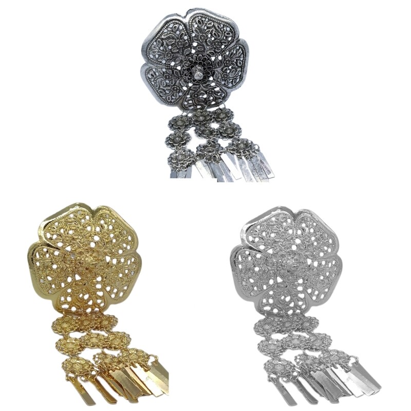 Exotic Carved Flower Bridal Hairpin for Wedding Elegance