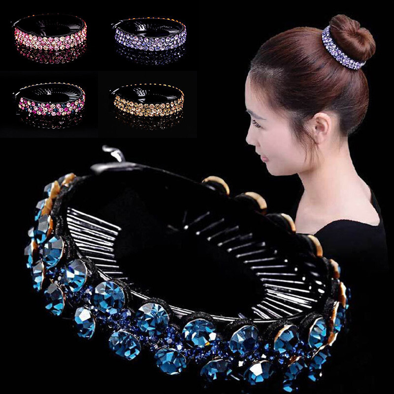 Women Bird Nest Hair Clip Crystal Duckbill Claw Ponytail Bun Holder Hairpin ☆ ◁
