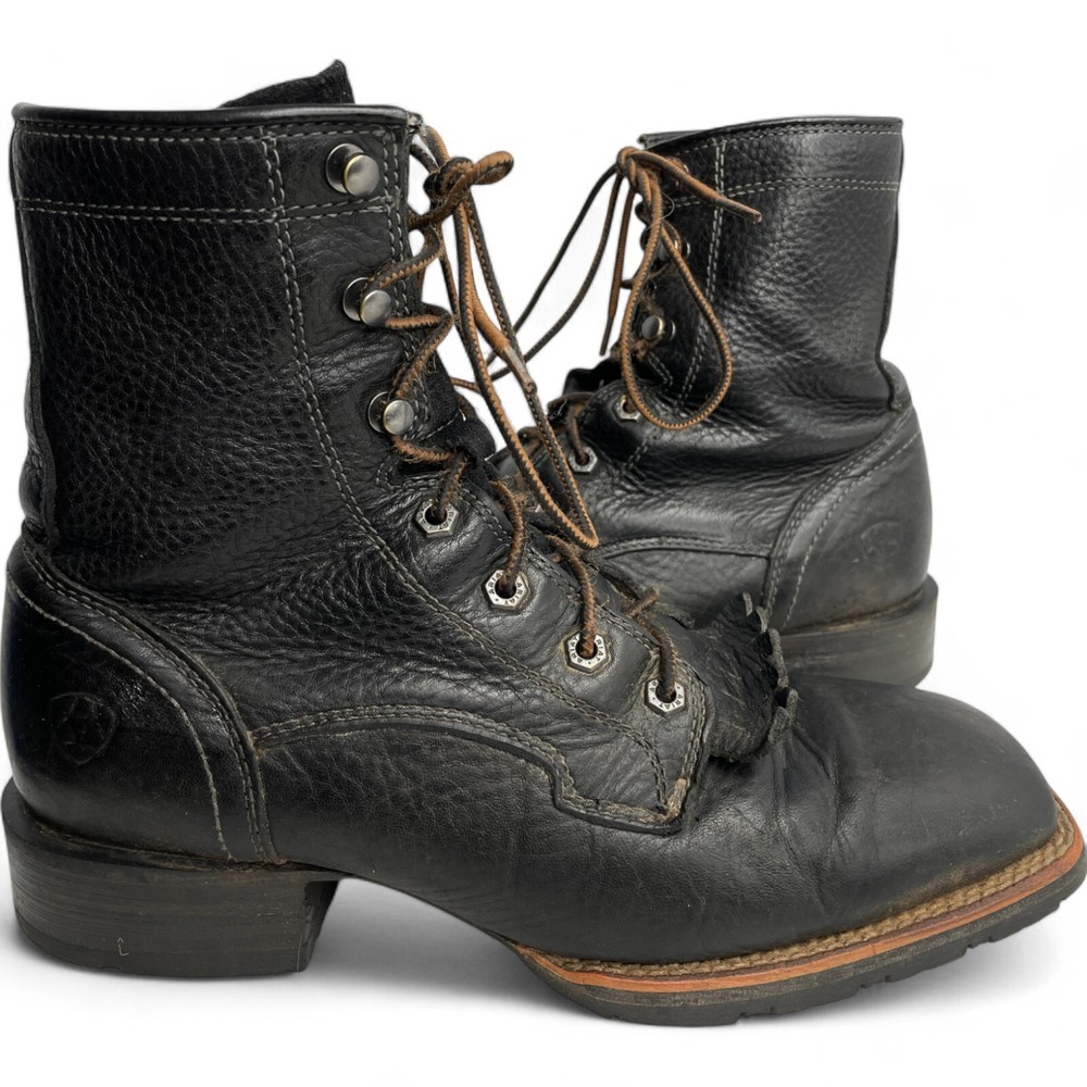 Ariat Hybrid Lacer 10012777 Square Toe Kiltie Work Western Packer Boots Men's 8