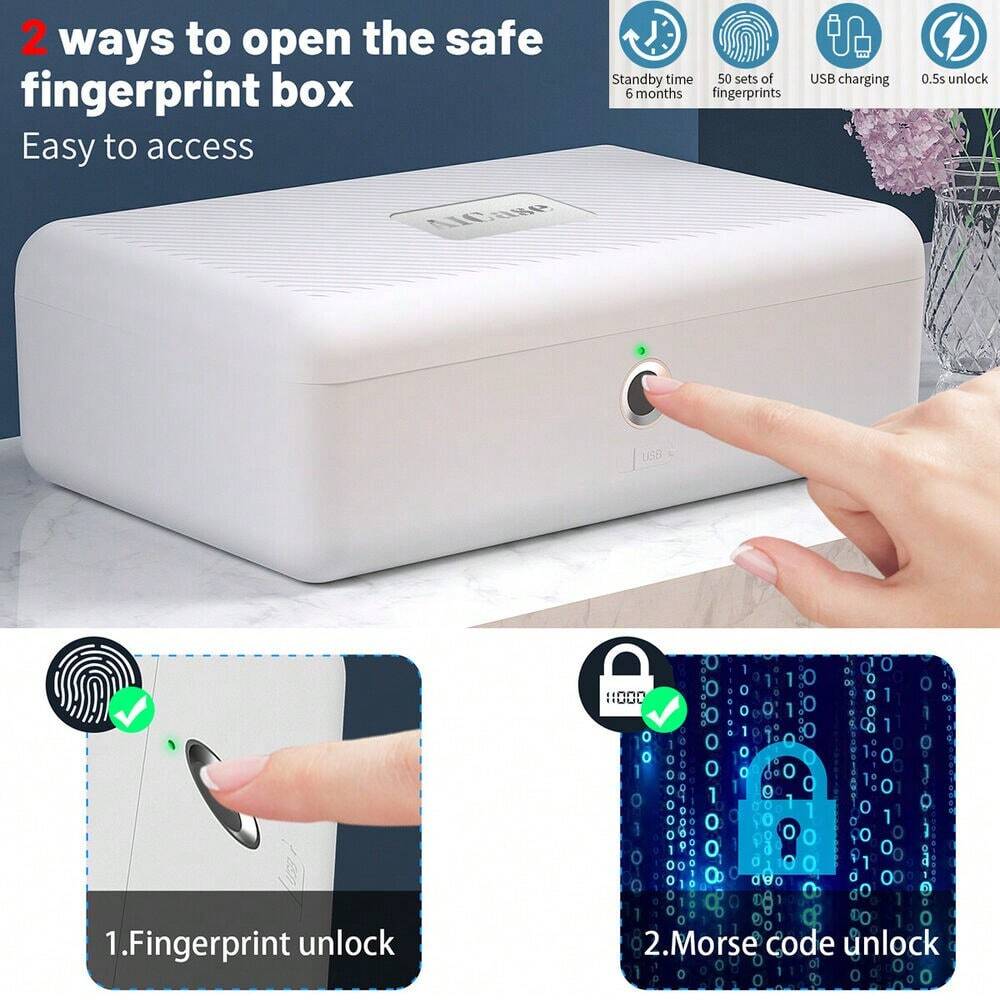 Biometric Fingerprint Safe Box for Home Jewelry Security Lock-image