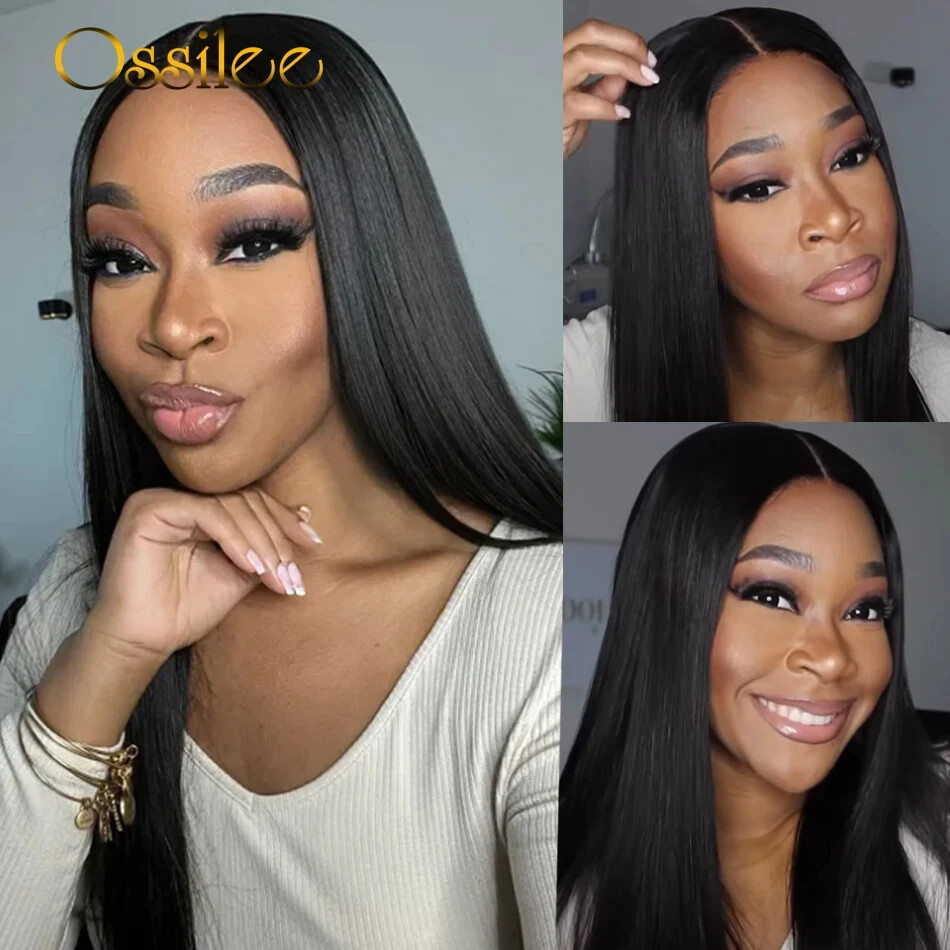 Glueless 4x4 5x5 HD Lace Closure Wig Pre Cut Straight Human Hair Wigs