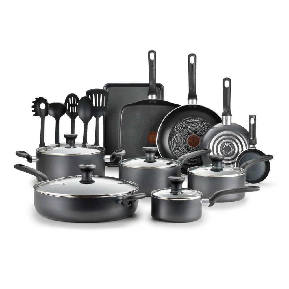 BEST SELLER!! T-fal Easy Care Nonstick Cookware, 20 piece Set, Grey