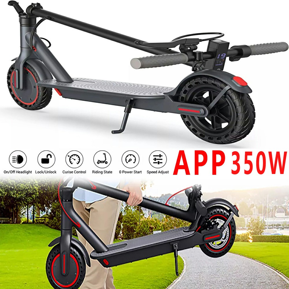 Powerful 350W Adult Electric Scooter - 20MPH, 20Mi Range, 10.4Ah Battery with App Control