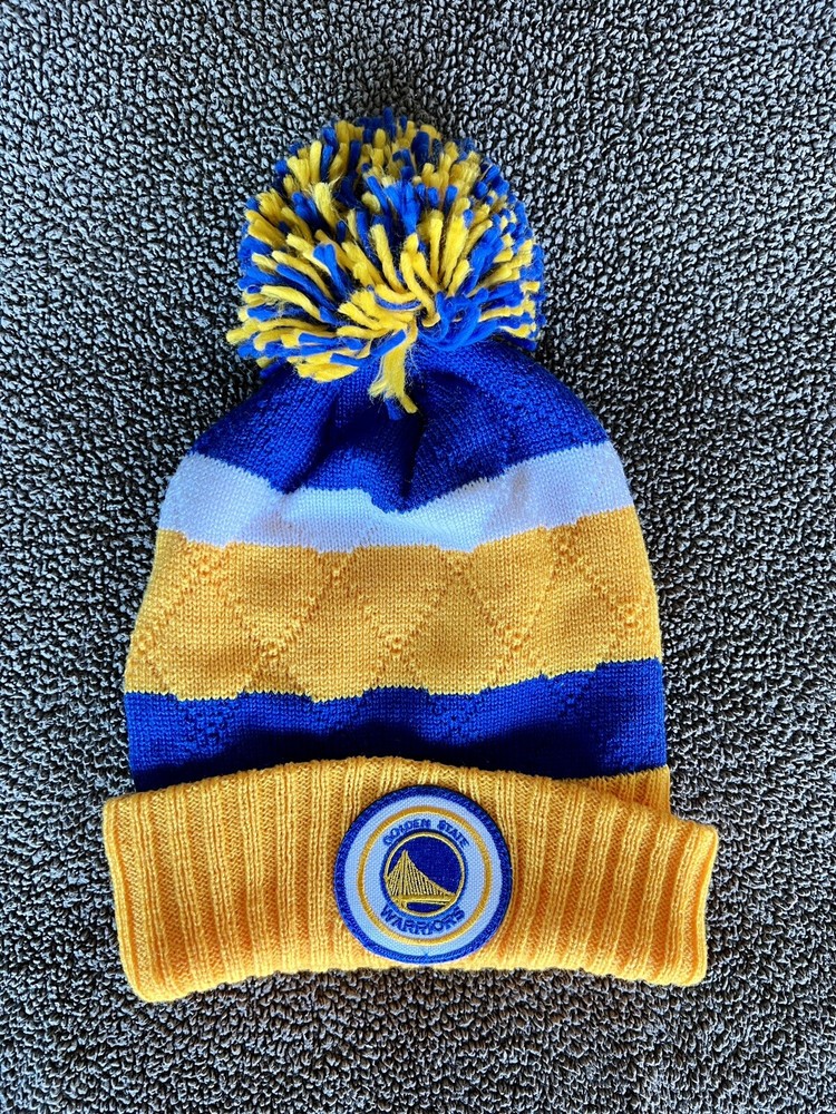 Golden State Warriors Mitchell & Ness Hat with Pom Unisex Adult