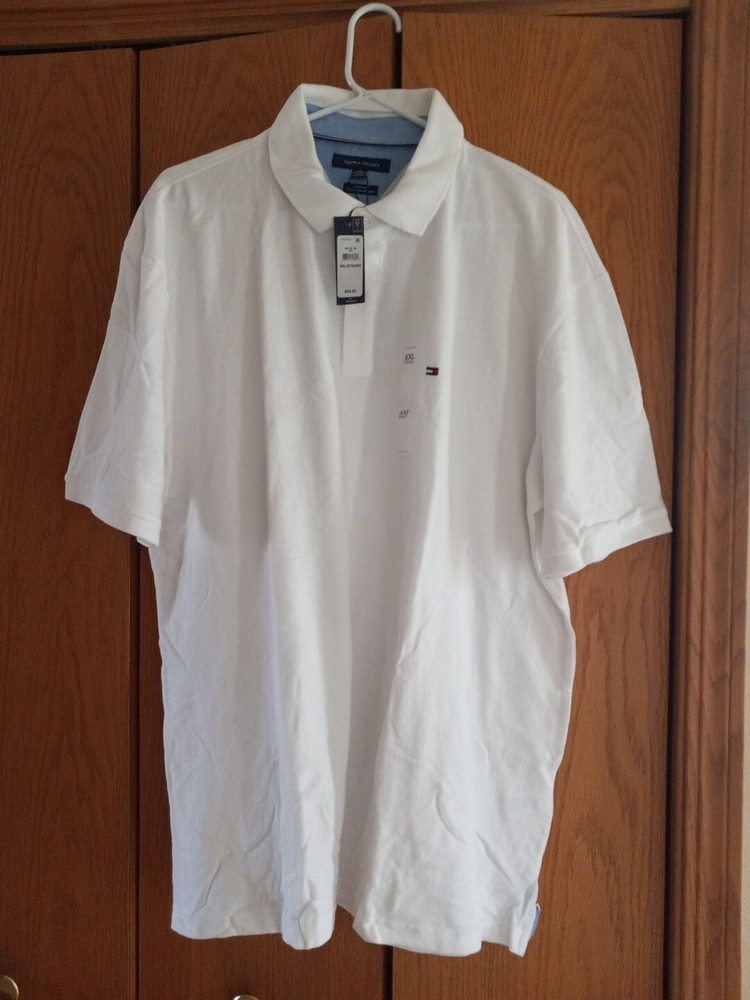 Tommy Hilfiger Men's 2XL White Short Sleeve Polo Shirt New