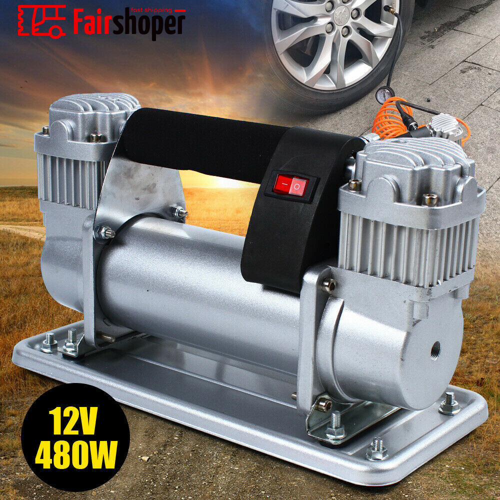 480W Heavy Duty Portable Car Tire Pump Air Compressor Auto Inflator 150 PSI