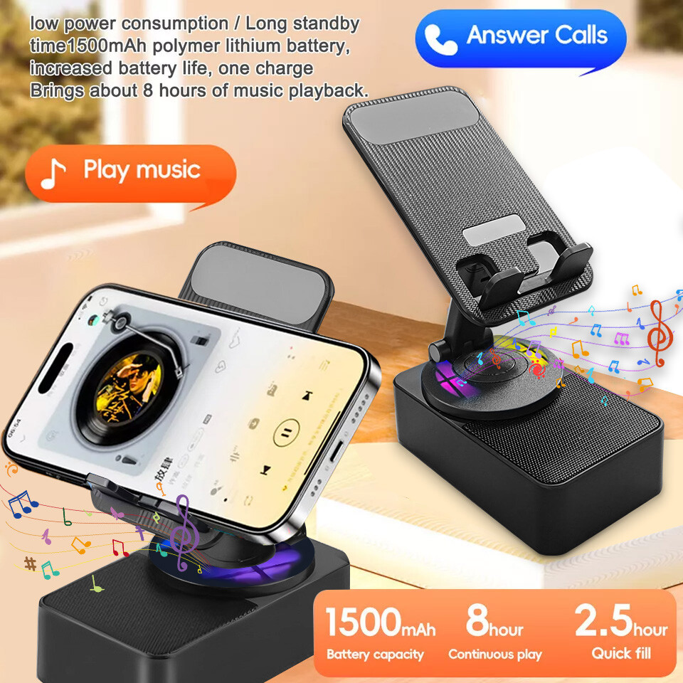 Phone Holder 3 in 1 Bluetooth Audio Power Bank Bracket HiFi Speaker Mount Tablet