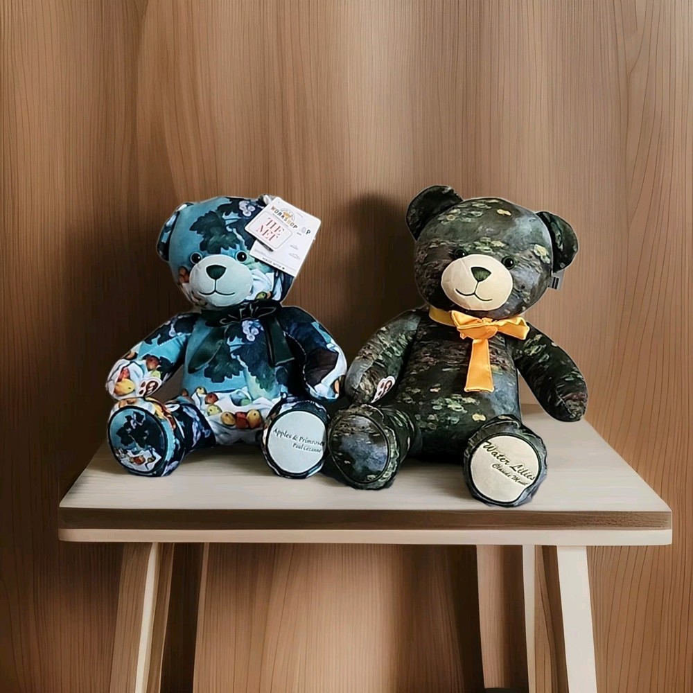 BUILD A BEAR Claude Monet Water Lilies Bear & Paul Cezanne Apples Primroses Set
