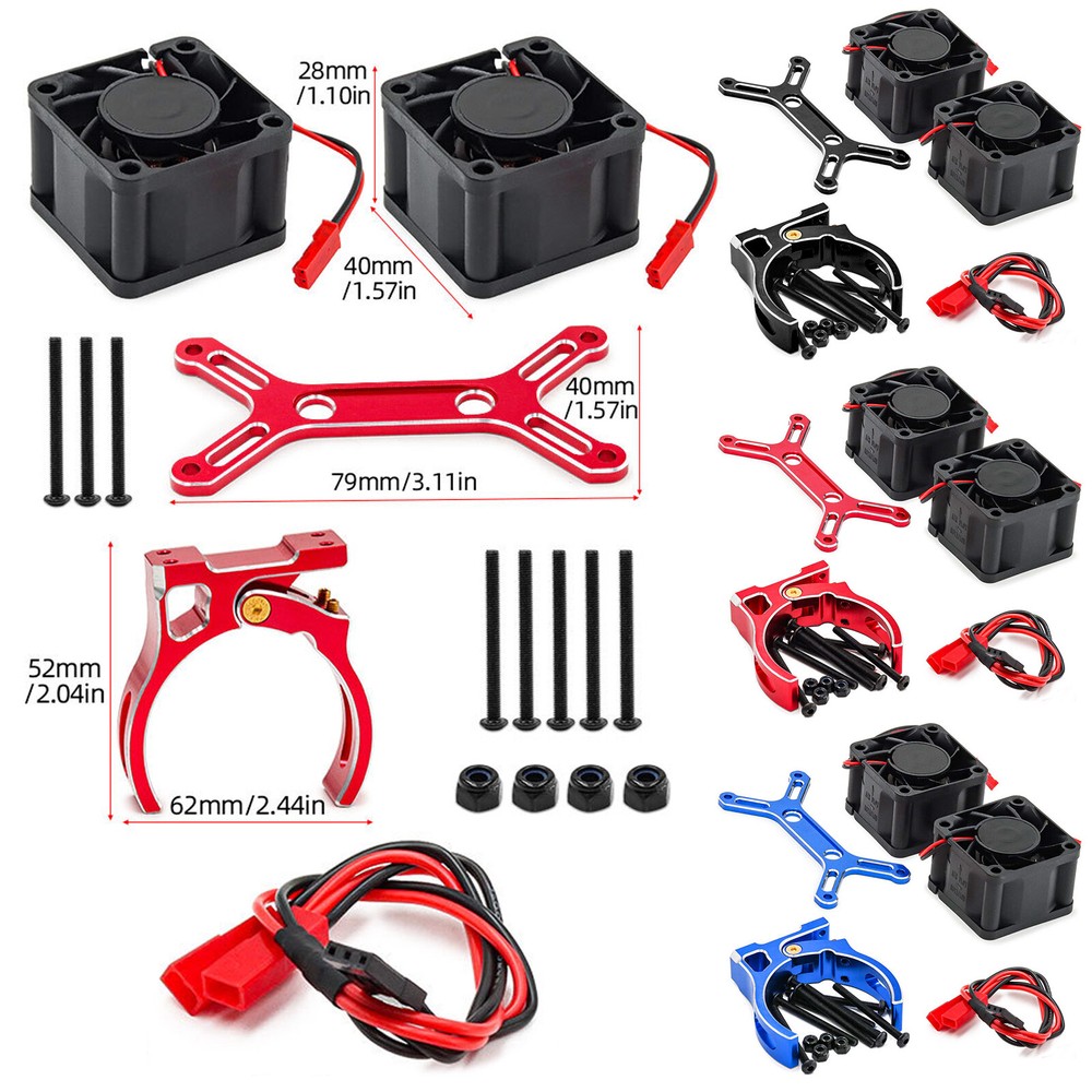 Motor Heatsink w/ Dual Cooling Fan For 1/5 ARRMA TRAXXAS X-Maxx 6S 8S 1717 motor