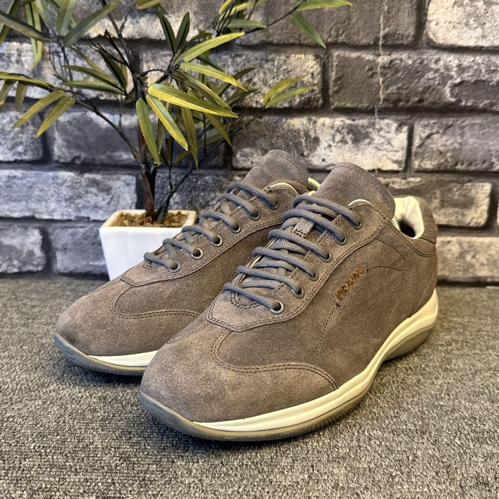 Prada Women's Sneakers Grey Suede 24.5cm US 6.5 Condition /Used