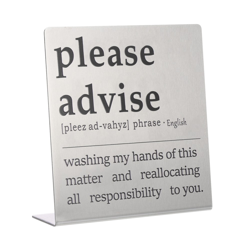 Funny Silver Desk Nameplate Sign - Customize Your Message