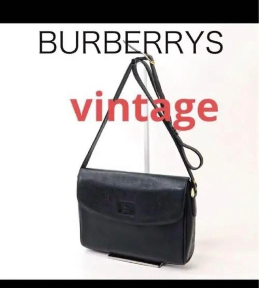 Burberry Shoulder Bag Nova Check Leather Black Authentic F1114690