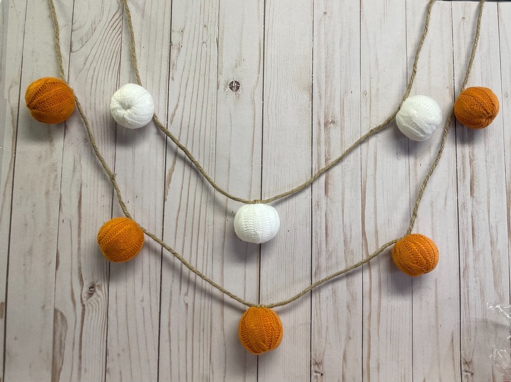 Fall Cable Knit Pumpkin Shape 6' Long 72