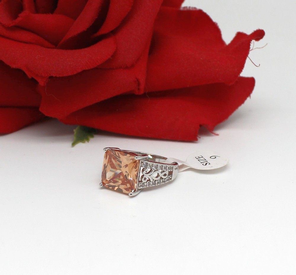 Sterling Silver NWT JTV Simulated Gemstone Ring  Size  9 6.65g CAT RESCUE