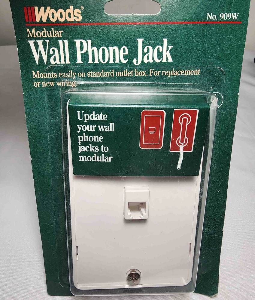 Woods Modular Wall Phone Jack NO. 909W