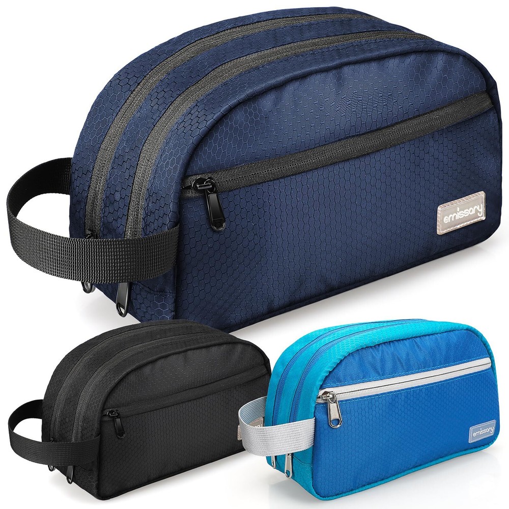 Waterproof Nylon Men's Travel Toiletry Bag Large Shower Dopp Kit