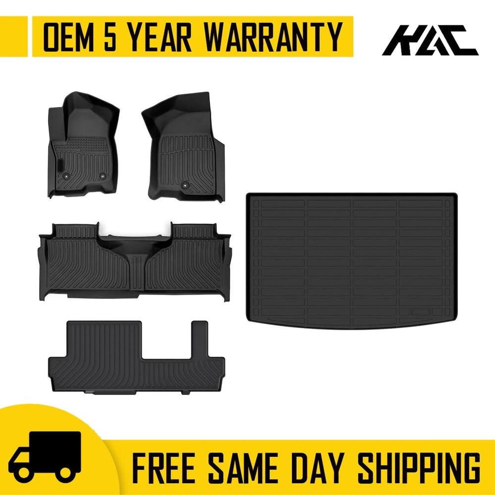 4pcs Car Floor Mats For Chevy Suburban/GMC Yukon XL 8 seats 2021-2024 Waterproof