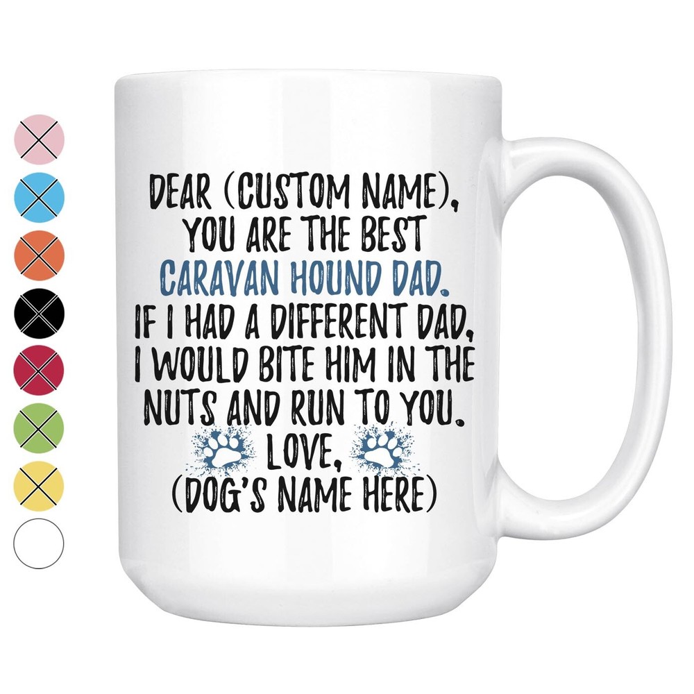 Custom Engraved Mudhol Hound Dog Dad Coffee Mug for Men-image