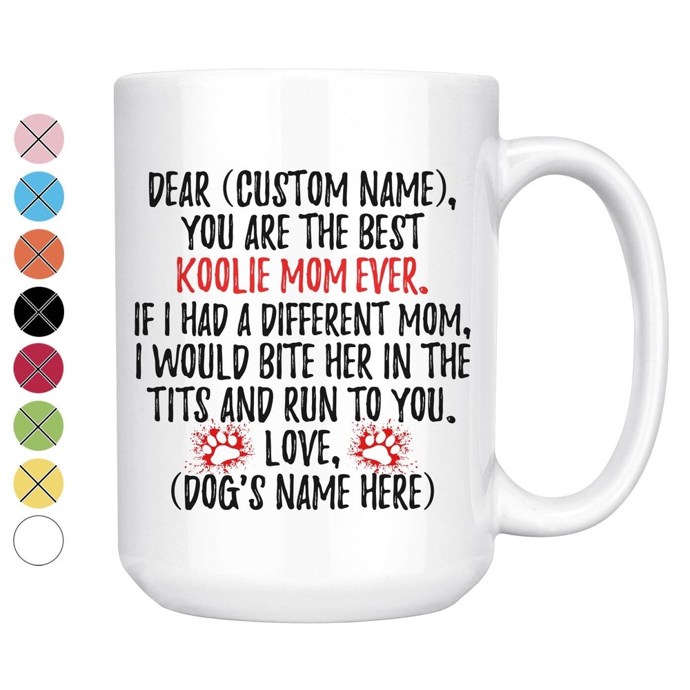 Custom Koolie Dog Mom Coffee Mug Gift for German Koolie Owners