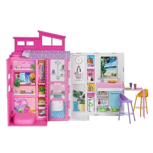 Barbie Doll House Playset  Getaway House with 11 Accessories Including 2 Chairs