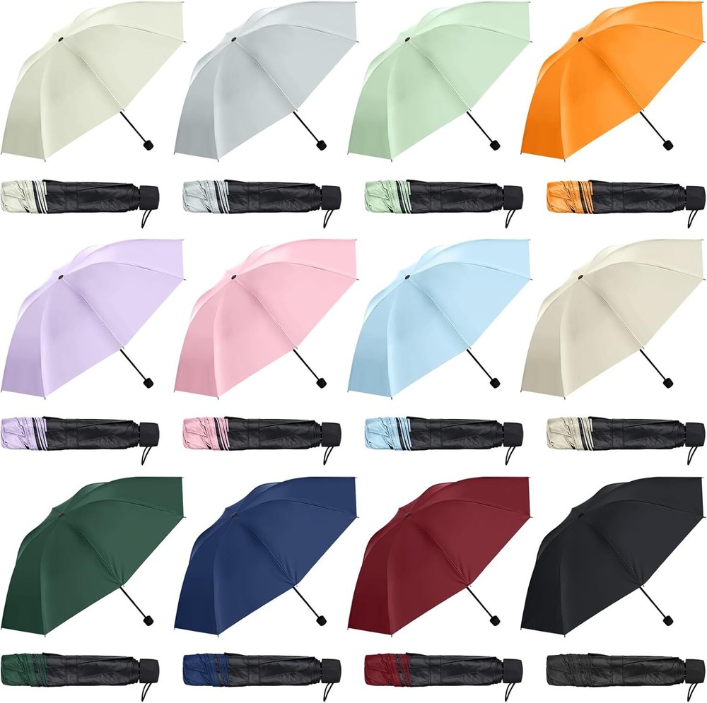 Set of 12 Windproof Travel Umbrella Folding Umbrella Bulk Rain Umbrellas