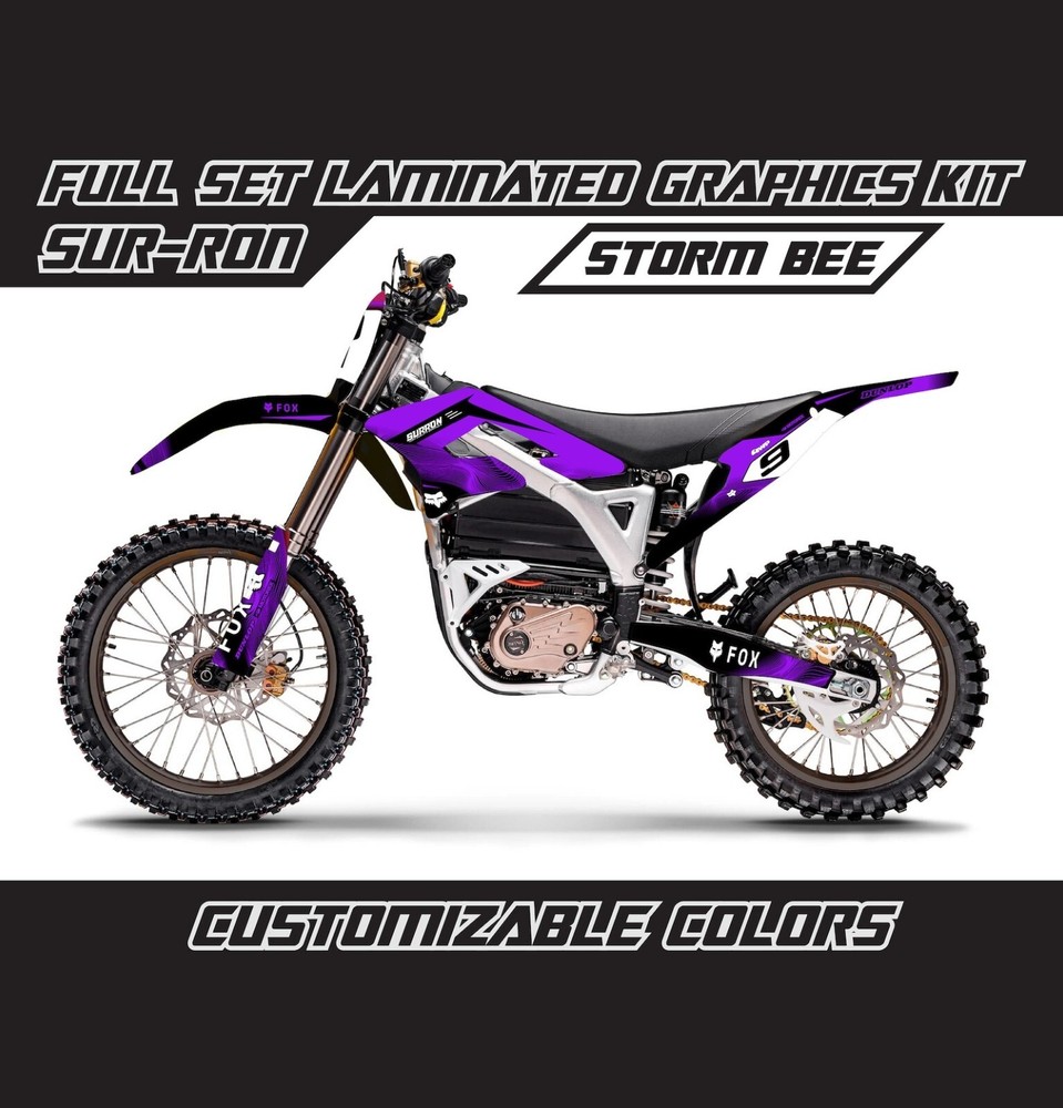 SURRON STORM BEE Violet Black Full Graphics Stickers Kit Wrap Skin Decals Set