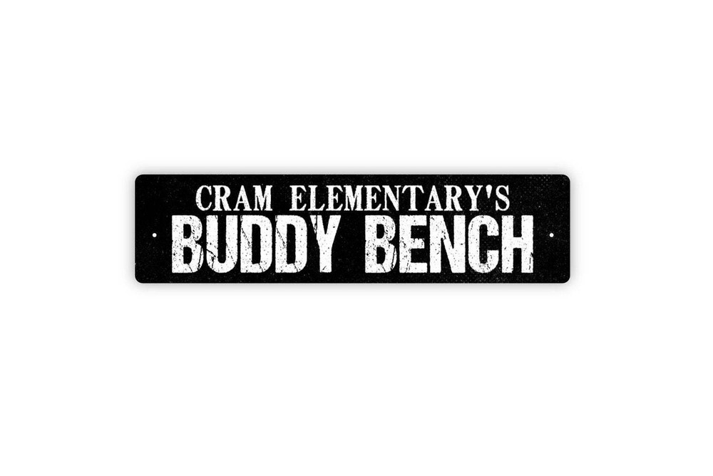 Personalized Buddy Bench Sign, Custom Metal Sign, Rustic Street Sign or Door