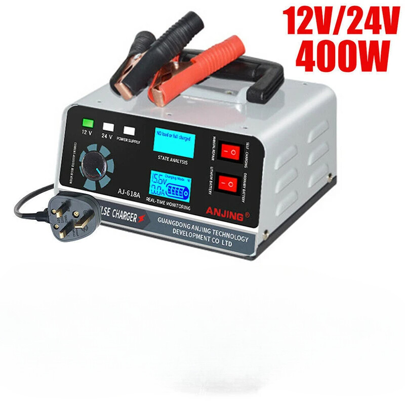 40A 400W Smart Car Battery Charger 12V/24V with Trickle & Pulse Repair