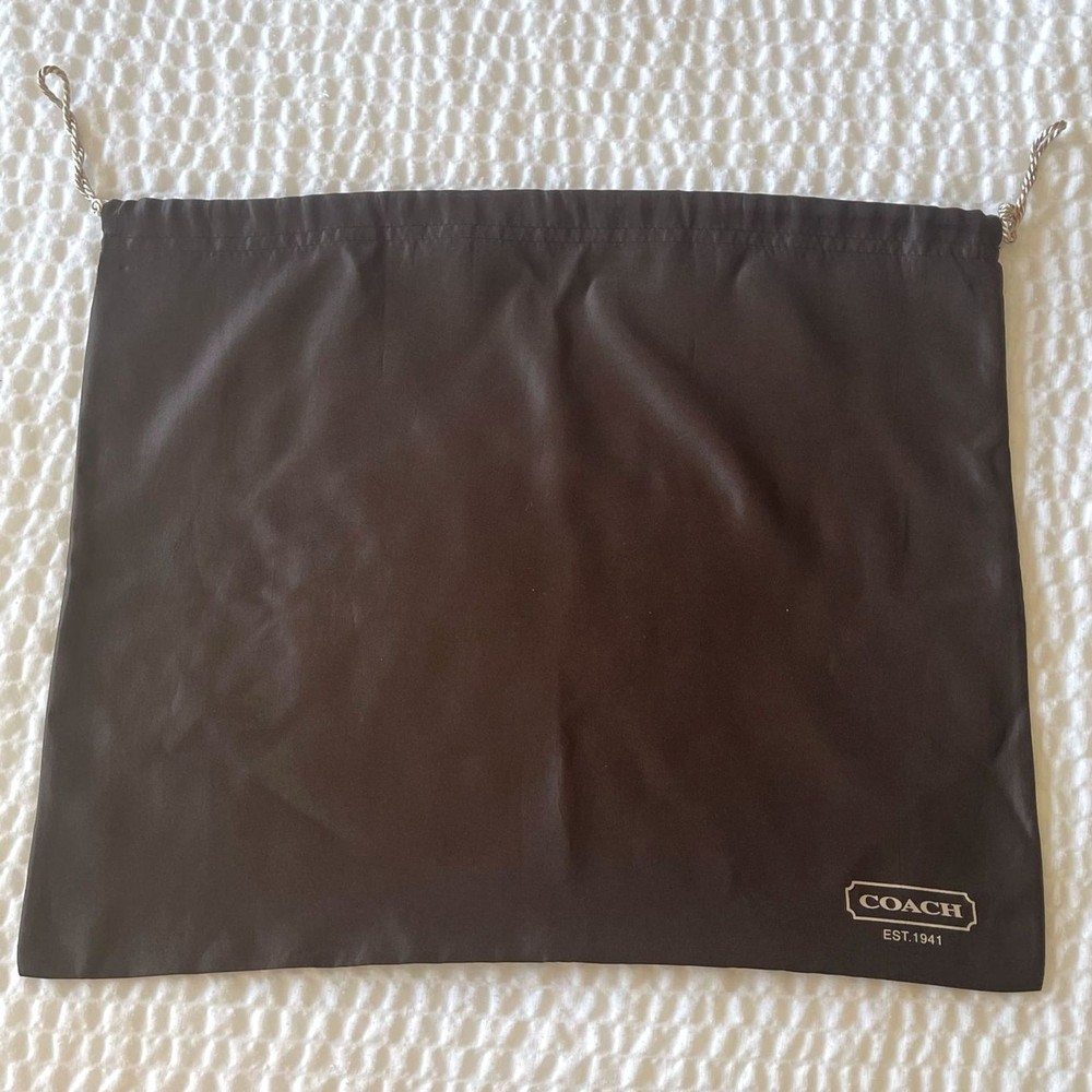 Coach Brown Handbag Accessories Dust Silk Logo Drawstring Bag