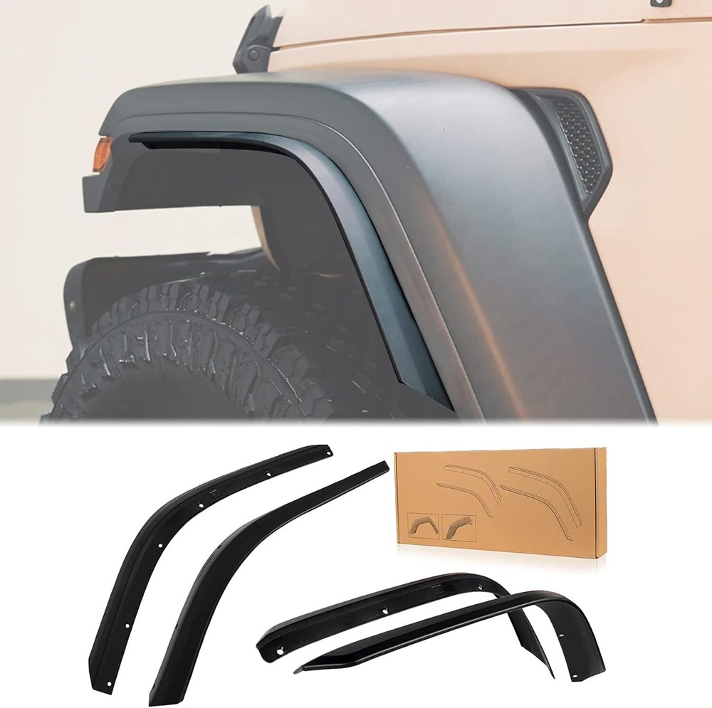 Front & Rear Fender Flares Compatible with 2018-2023 Jeep Wrangler JL & JLU U